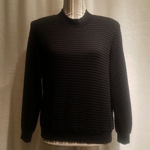 Alfred Dunner Black Sweater Top Petite Medium
